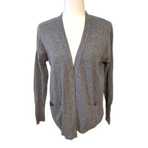 C&C California Cardigan Open Front Gray Patch Pockets S